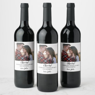Custom Photo Wedding Favours engagement Wine Label