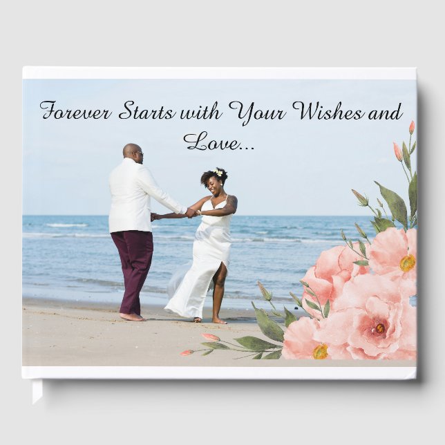Custom Photo Wedding Guest Book (Front)
