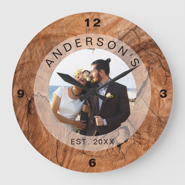 Custom Photo Wedding Large Clock (Front)