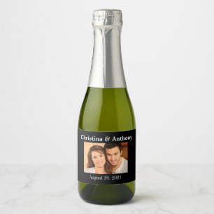 Custom Photo Wedding Mini Sparkling Wine Favour La Sparkling Wine Label