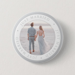 Custom photo wedding occasion simple 6 cm round badge
