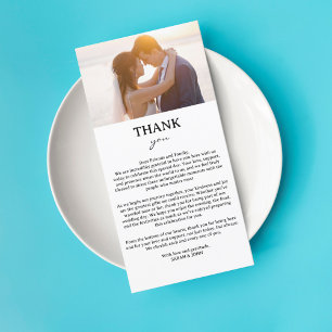 Custom Photo Wedding Reception Tables Thank You Card