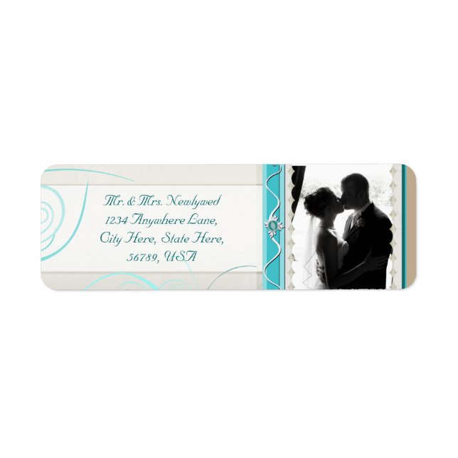 Custom  Photo Wedding Return Address Labels (Front)