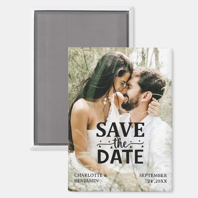 Custom Photo Wedding Save The Date Magnet (Front/Back)