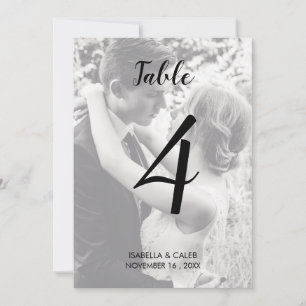 Custom Photo Wedding Table Number