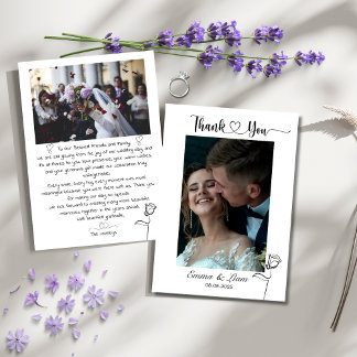 Custom Photo Wedding Thank You Card – Personalised