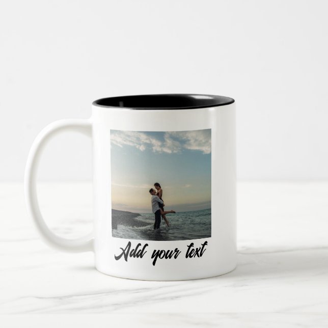 custom photo Wedding  Two-Tone Coffee Mug (Left)