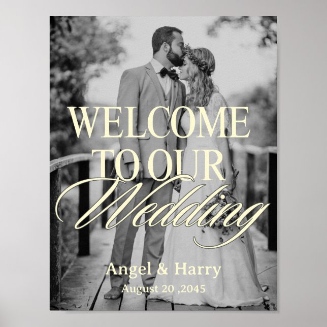 Custom Photo Wedding Welcome Poster (Front)