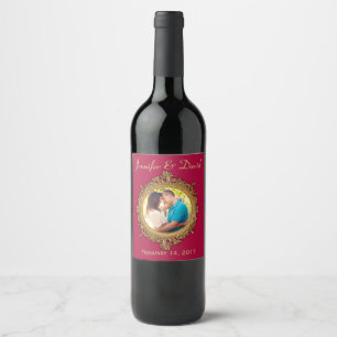 Custom Photo Wedding Wine Label