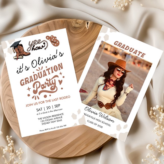 Custom Photo Western Graduation Party Invitation (Creator Uploaded)