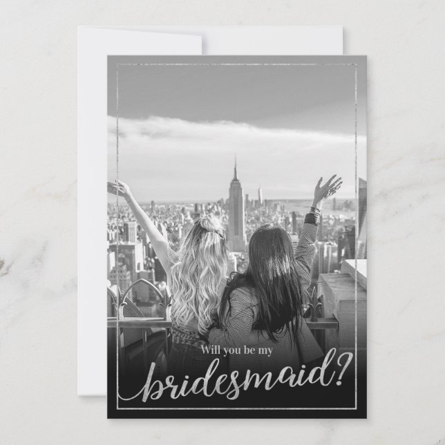 Custom Photo Will You Be My Bridesmaid Invitation (Front)