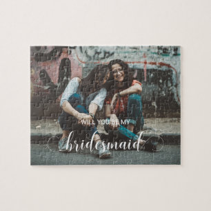 Custom Photo Will You be My Bridesmaid Proposal Jigsaw Puzzle
