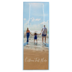Custom Photo Wine Gift Bag Your Photos and Text