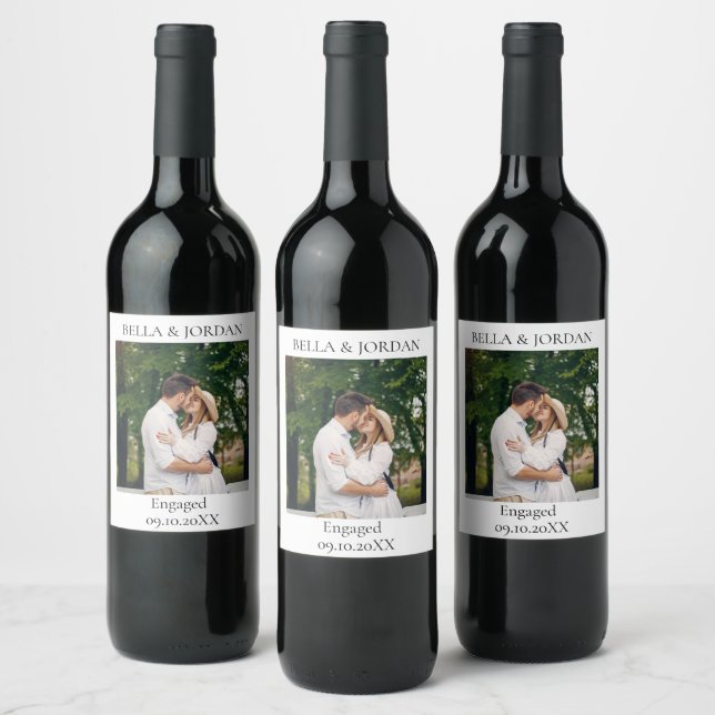 Custom Photo Wine Label Personalised Engagement (Bottles)