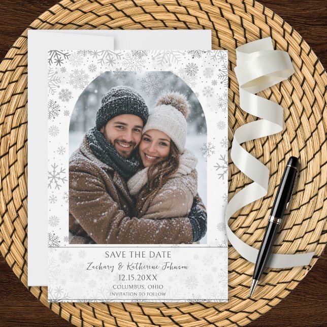Custom Photo Winter Wedding Save the Date Invitation (Creator Uploaded)