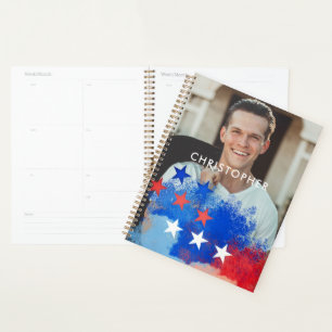 Custom Photo with America Flag Planner