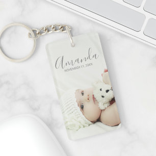 Custom Photo with Custom Name and Text Key Ring