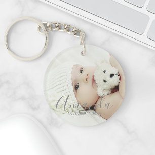Custom Photo with Custom Name and Text Key Ring