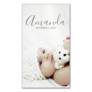 Custom Photo with Custom Name and Text Magnetic Business Card