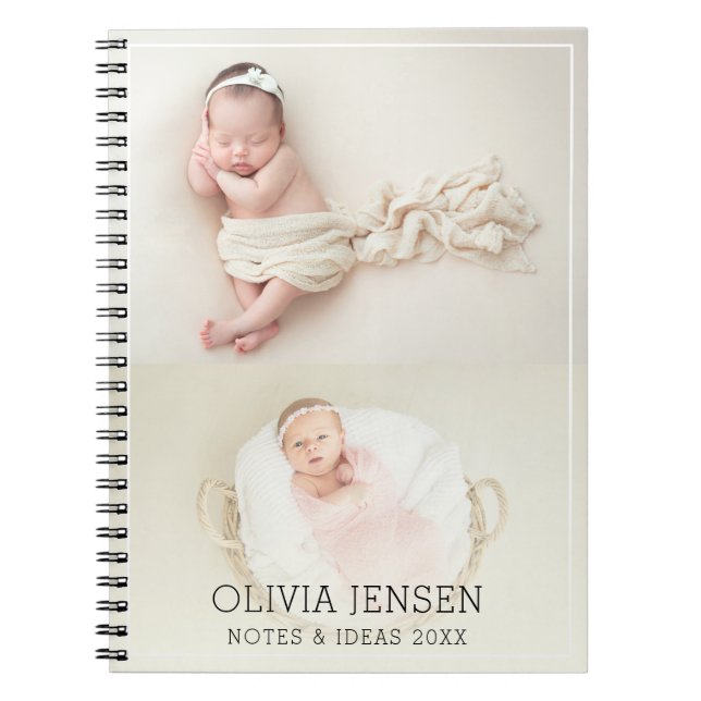 Custom Photo with Custom Name and Text Notebook (Front)