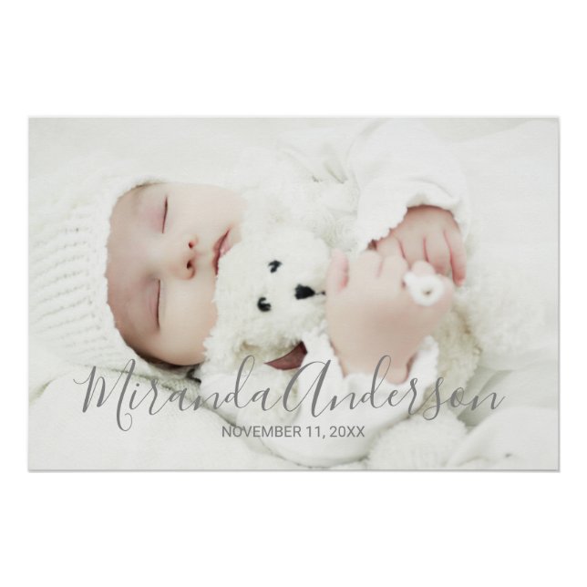 Custom Photo with Custom Name and Text Poster (Front)