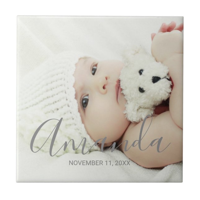 Custom Photo with Custom Name and Text Tile (Front)