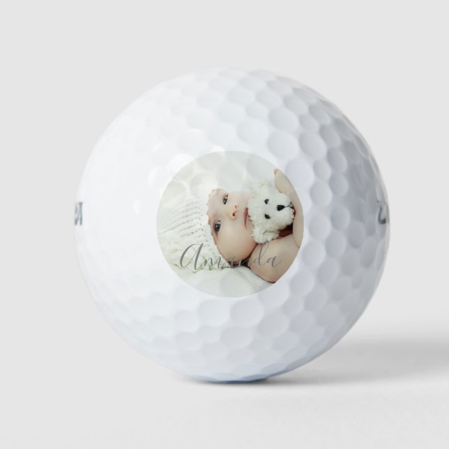 Custom Photo with Custom Name Golf Balls (Front)