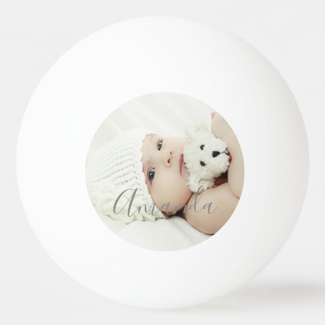 Custom Photo with Custom Name Ping Pong Ball (Front)