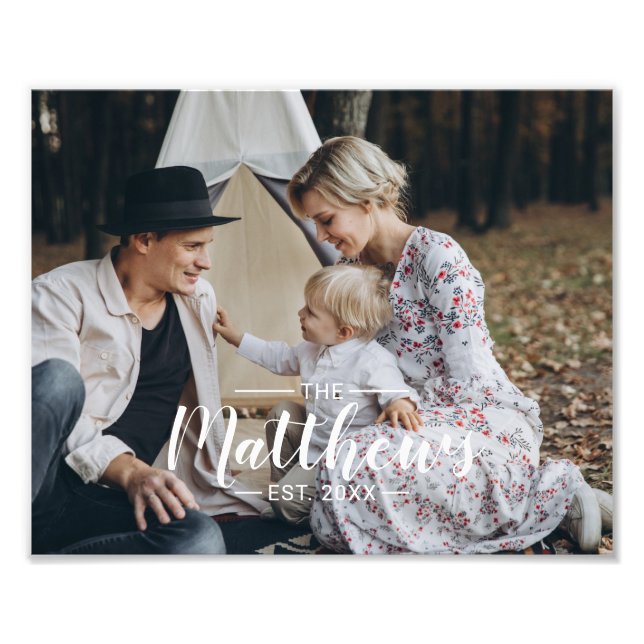 Custom photo with family name and established year (Front)