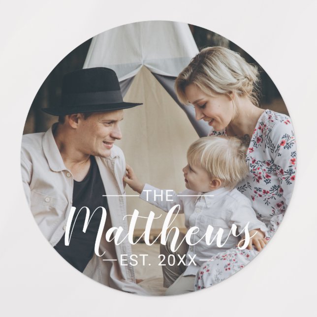 Custom photo with family name and established year (Design 1)