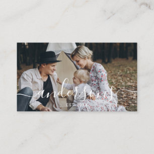 Custom photo with family name and established year business card
