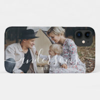 Custom photo with family name and established year