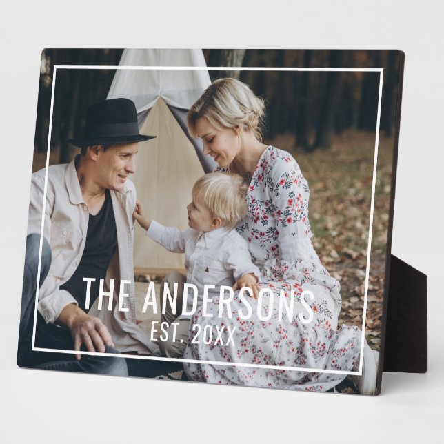 Custom photo with family name and established year plaque (Side)