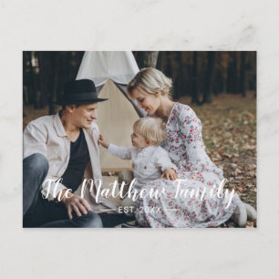 Custom photo with family name and established year postcard