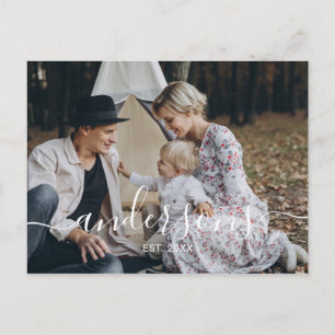 Custom photo with family name and established year postcard
