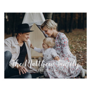 Custom photo with family name and established year poster