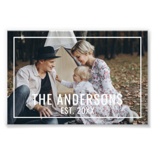 Custom photo with family name and established year print