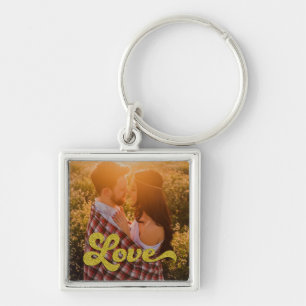 Custom Photo with Gold Love Key Ring