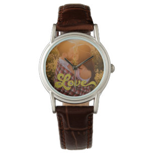 Custom Photo with Gold Love Overlay Watch