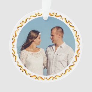 Custom Photo with Golden Frame Ornament