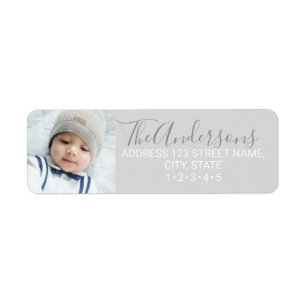 Custom photo with Modern Calligraphy Family Name