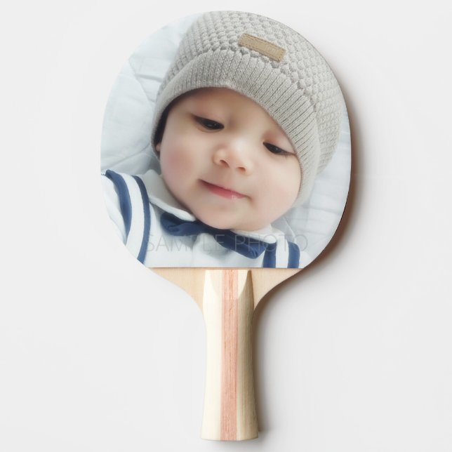 Custom Photo with Monogram and Name Ping Pong Paddle (Front)