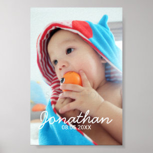 Custom Photo with Name and Date Poster