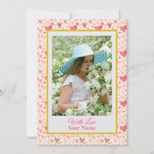 Custom Photo With Pink Love Hearts