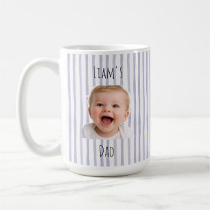 Custom Photo With Purple Stripes Mug For Dad