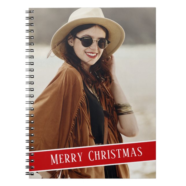 Custom photo with simple monogram  notebook (Front)