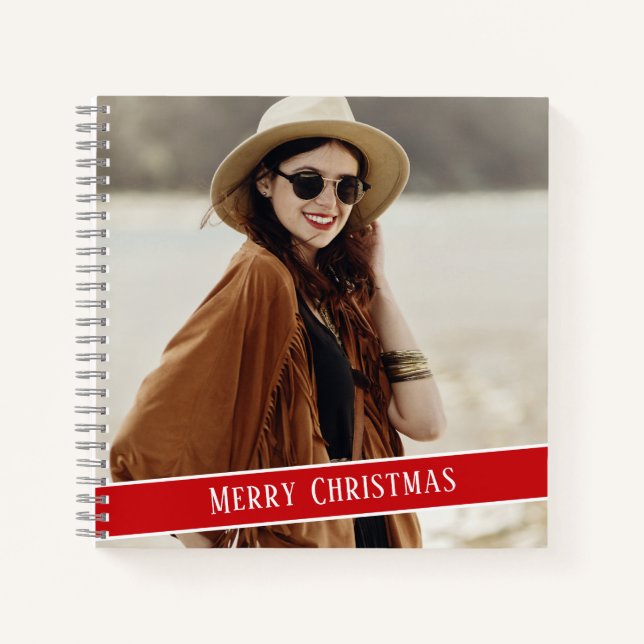 Custom photo with simple monogram  notebook (Front)