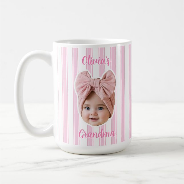 Custom Photo With Stripes Pattern Mug For Dad (Left)