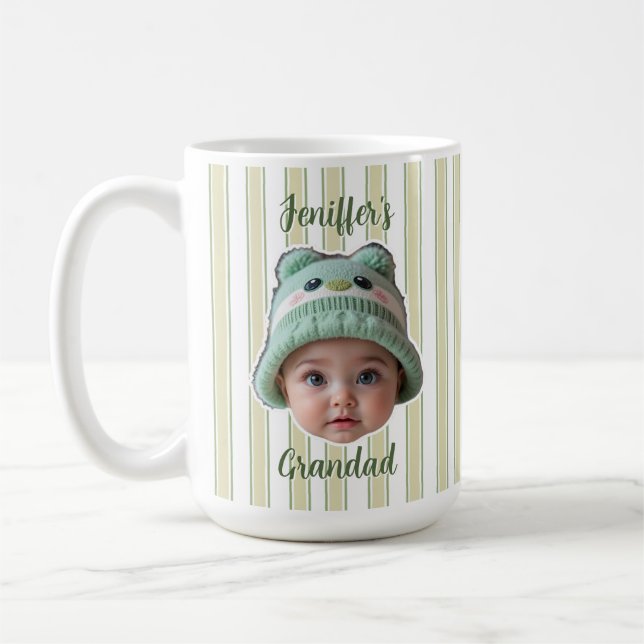 Custom Photo With Stripes Pattern Mug For Dad (Left)