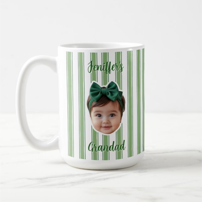 Custom Photo With Stripes Pattern Mug For Dad (Left)